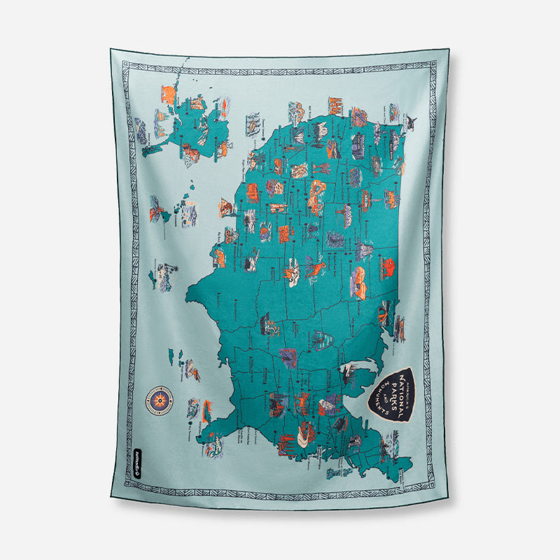 Blanket Towel: National Parks and Monuments Map