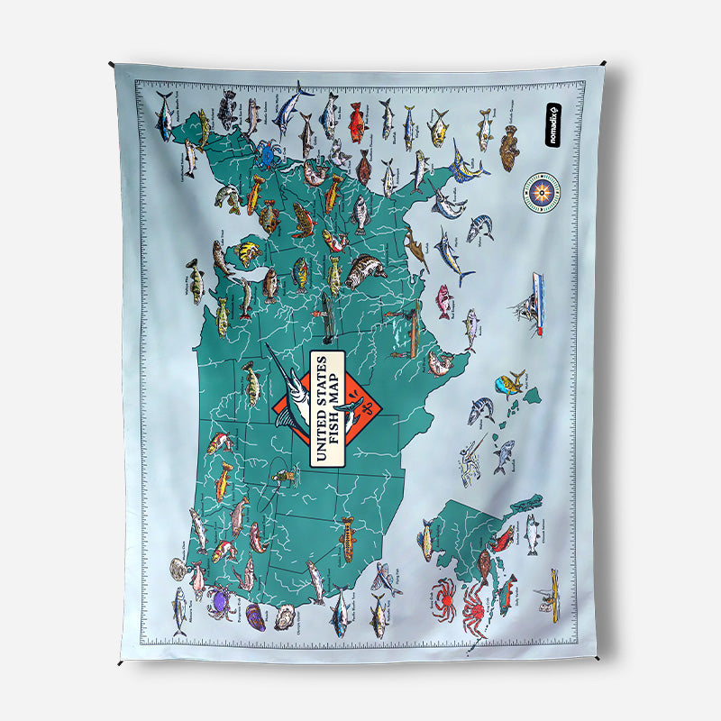 Festival Blanket: United States Fish Map