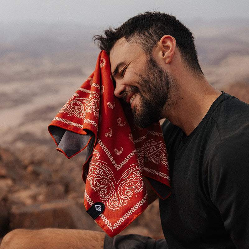 Bandana Towel: Paisley Red