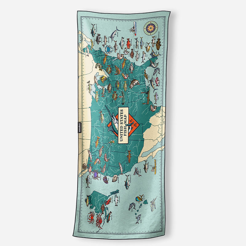 Original Towel: United States Fish Map