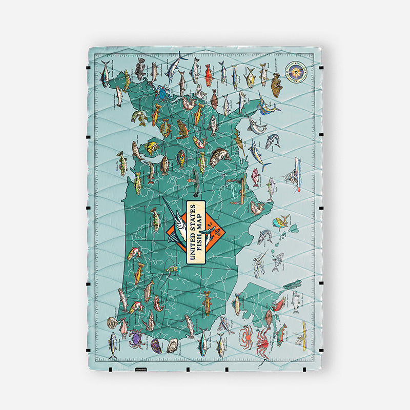 Puffer Blanket: United States Fish Map