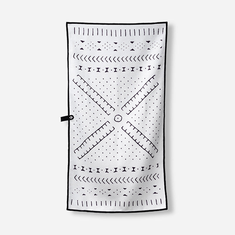 Fitness Towel: Mud Cloth White